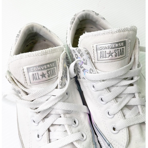 Converse White with Opalescence and Silver Accents (7) - Picture 3 of 16